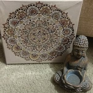 Home decor mandala and buddha tealight holder